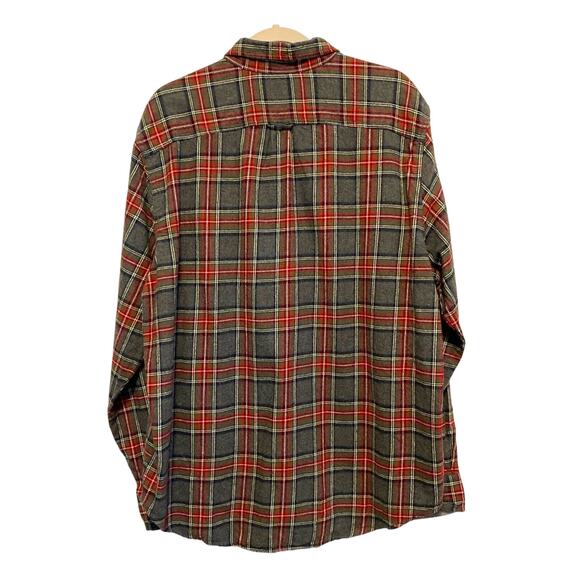 Eddie Bauer Men's Sz XXL Flannel Shirt Red/Grey Plaid Cotton Button Down Pocket - Picture 2 of 12